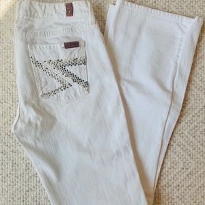 7 For All Mankind White Embellished Jeans!